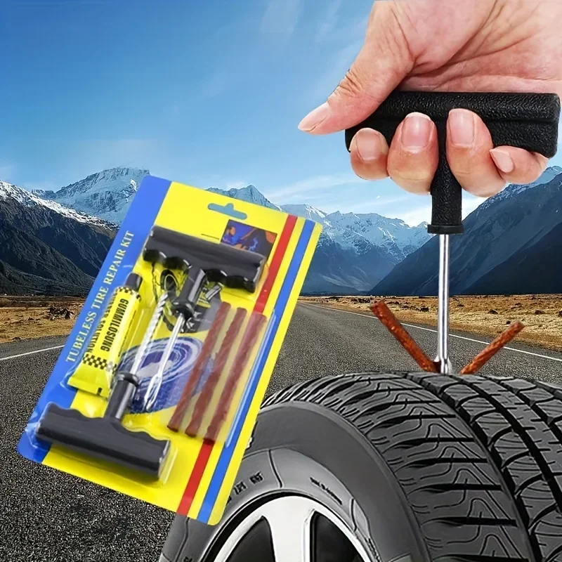 AliExpress 6pcs Car Tire Repair Tools Set Glue Rubber Stripes Motorcycle Bicycle Tubeless Puncture Quick