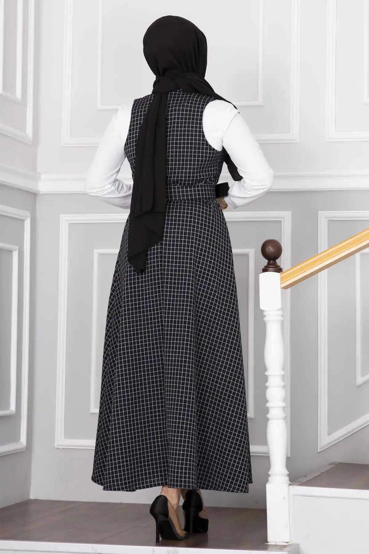 Muslim Fashion Double Gilet Hijab Set Women Dubai Chiffon Kaftan Open Abaya Long Ramadan Robe Femme Musulmane Evening Dresses