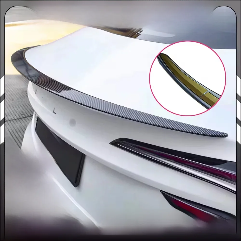 Dla Tesla Spoiler Model 3 Y 2023 Oryginalny model o wysokiej wydajności 3 Tylne skrzydła bagażnika ABS Matte Carbon 2023-2017 Akcesoria samochodowe — zdjęcie 2