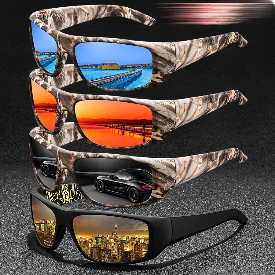 AliExpress AOOYOWEILY 4 Pcs Fashion Vintage  Pattern Fishing Cycling Sports Sunglasses Men Women Running Mountaineering Sport Man Sun Glasses UV400