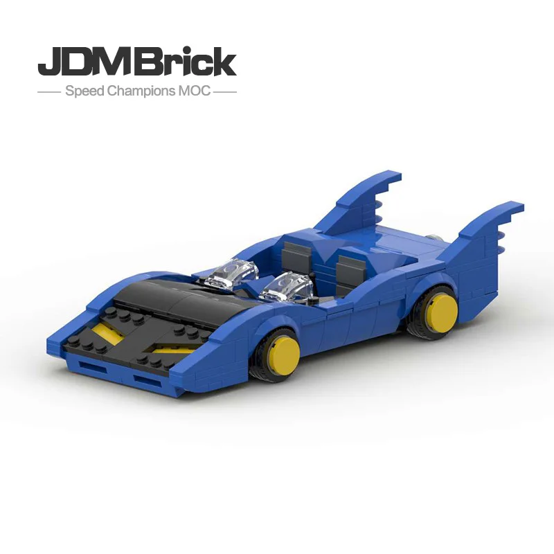 MOC-73943 Blue Convertible Handsome Tail Unique Car Model Children's puzzle Creative Assembly Building Block Car Model Gift