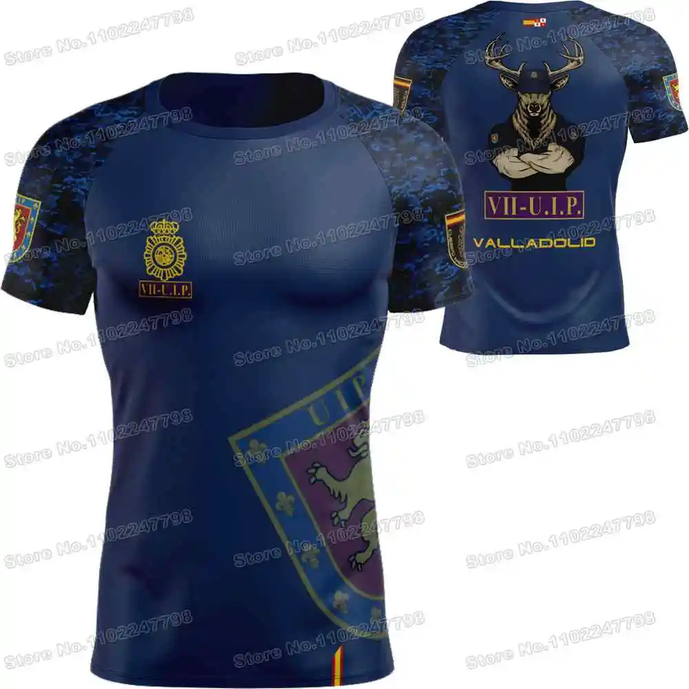 2023 VII UIP Valladolid National Police T Shirt Spain Strong Deer Outdoor Tech Shirts Men MTB Clothing Training Tops Fitness