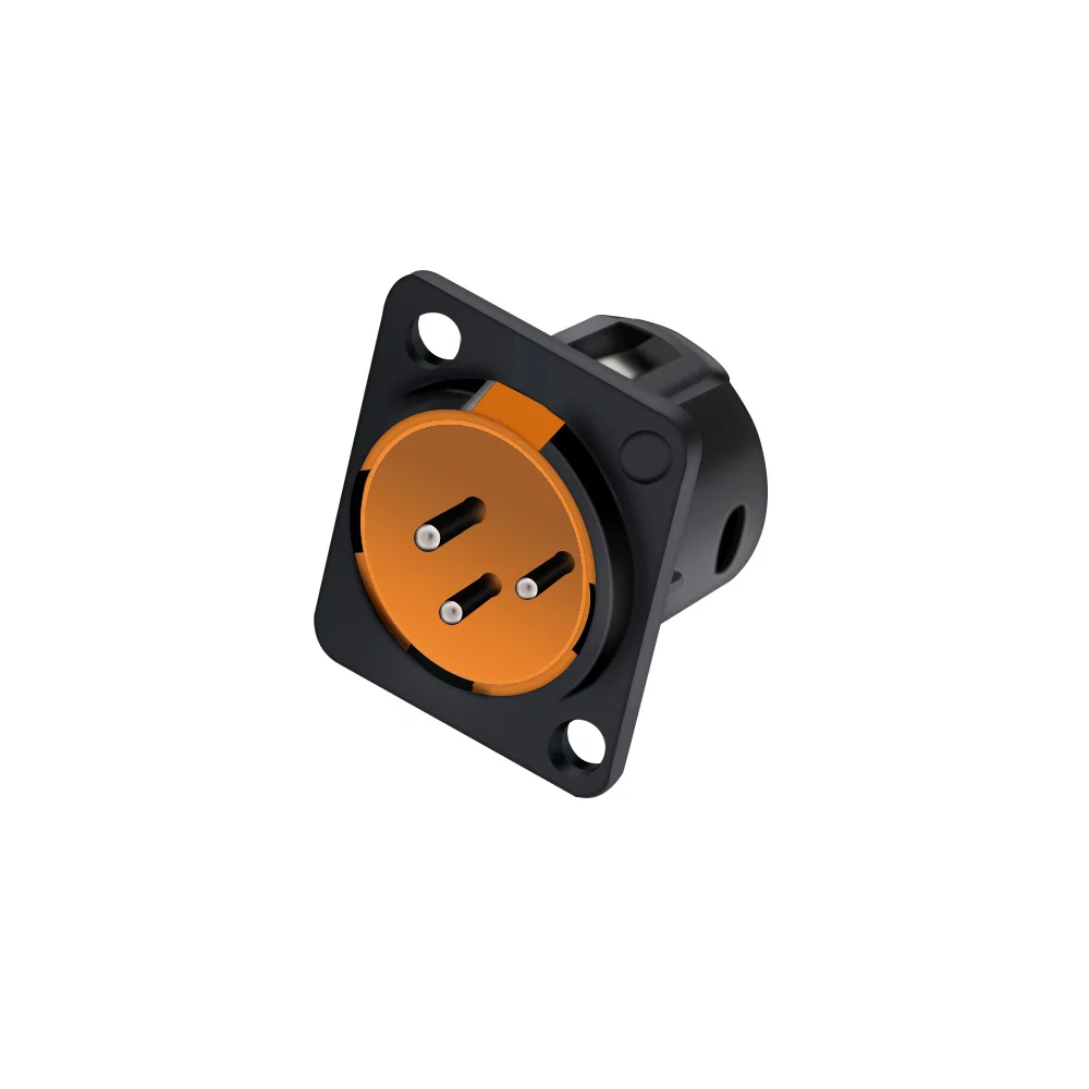 10pcs 3Pin XLR Male Panel Mount Chassis Socket Audio Microphone Jack Plug Adapter Connector Zinc Alloy Shell Copper Contact