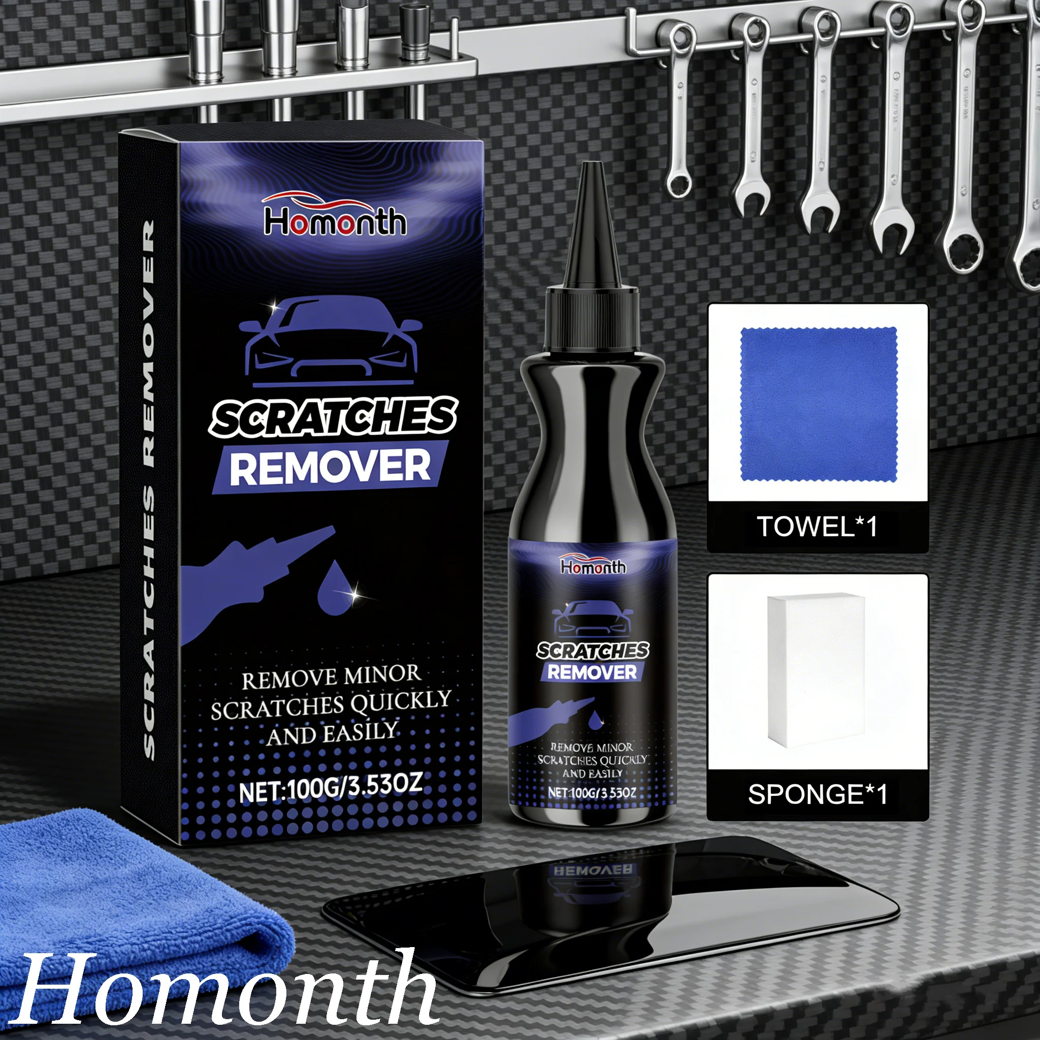 

100g Car Paint Scratch Remover Kit Deep Cleaning Restoration Maintainence Care Enhance Gloss Durable Protection Vehicle Paint