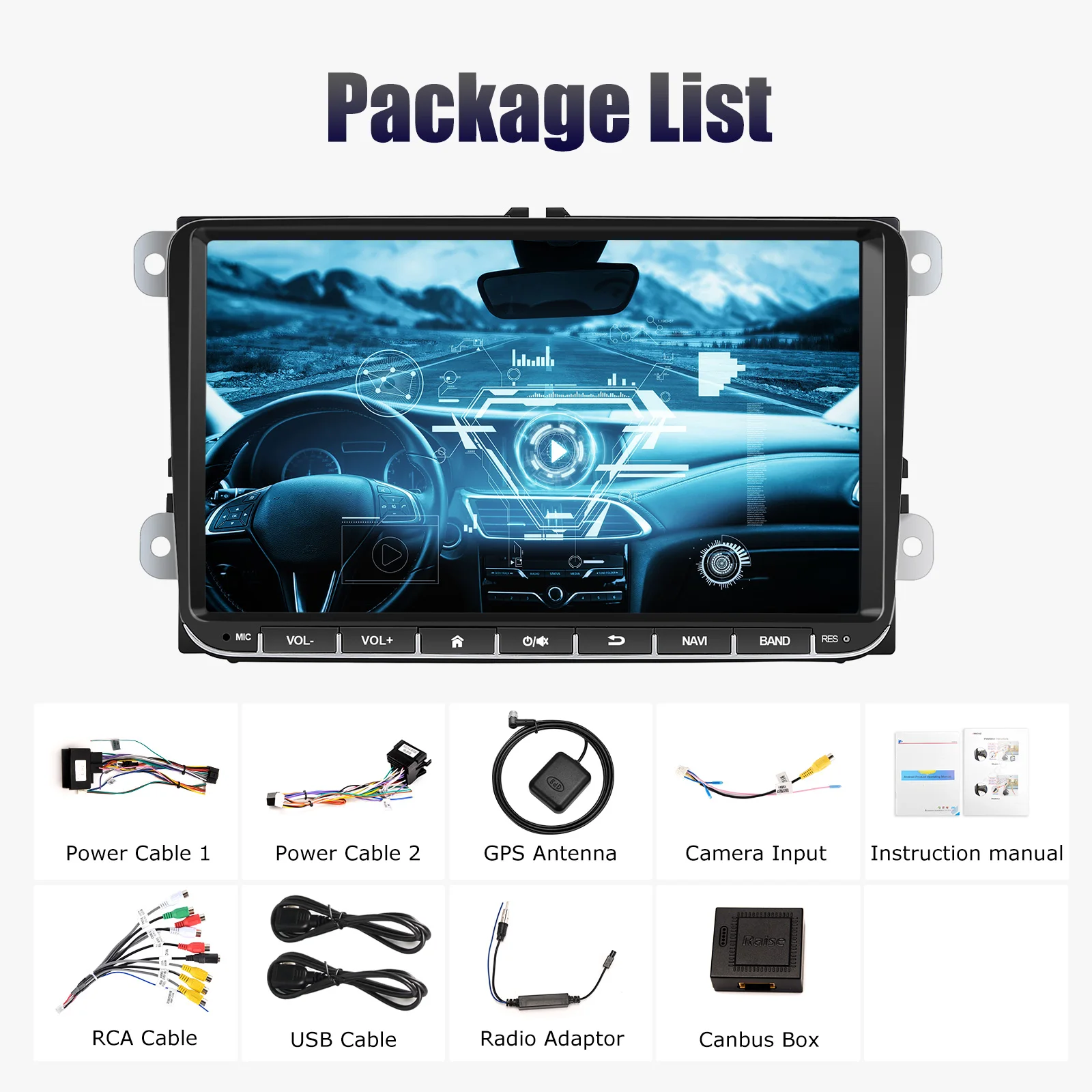 ESSGOO Android 15 4G 64G autoradio multimediaspeler GPS WiFi RDS Carplay voor Volkswagen Passat b6 b7 Golf 5 6 Polo Jetta Skoda