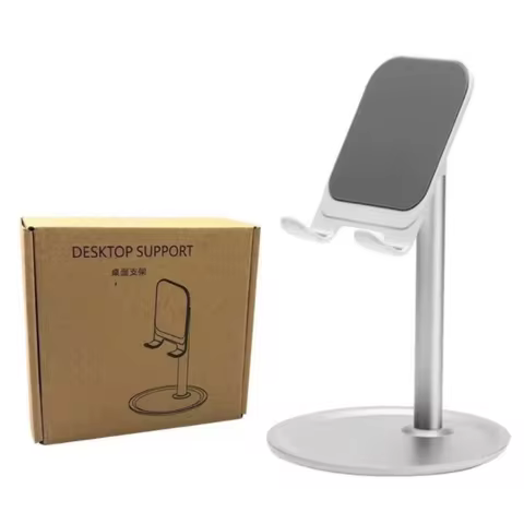 Suporte de Mesa para Celular – Base Estável em Plástico, Antiderrapante e Ajuste Ergonômico