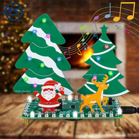 LED Christmas Tree DIY Soldering Kit with Music Mini Xmas Forest Electronics Project for Christmas Decorations Presents