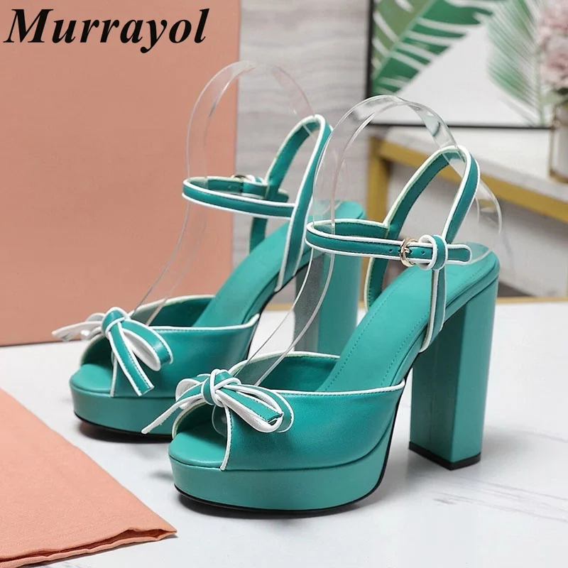 

Sandals Women Silk Satin Bow-Knot Decor Peep Toe Ankle Strap Platform Sandalias Summer Chunky High Heels Banquet Dress Shoes