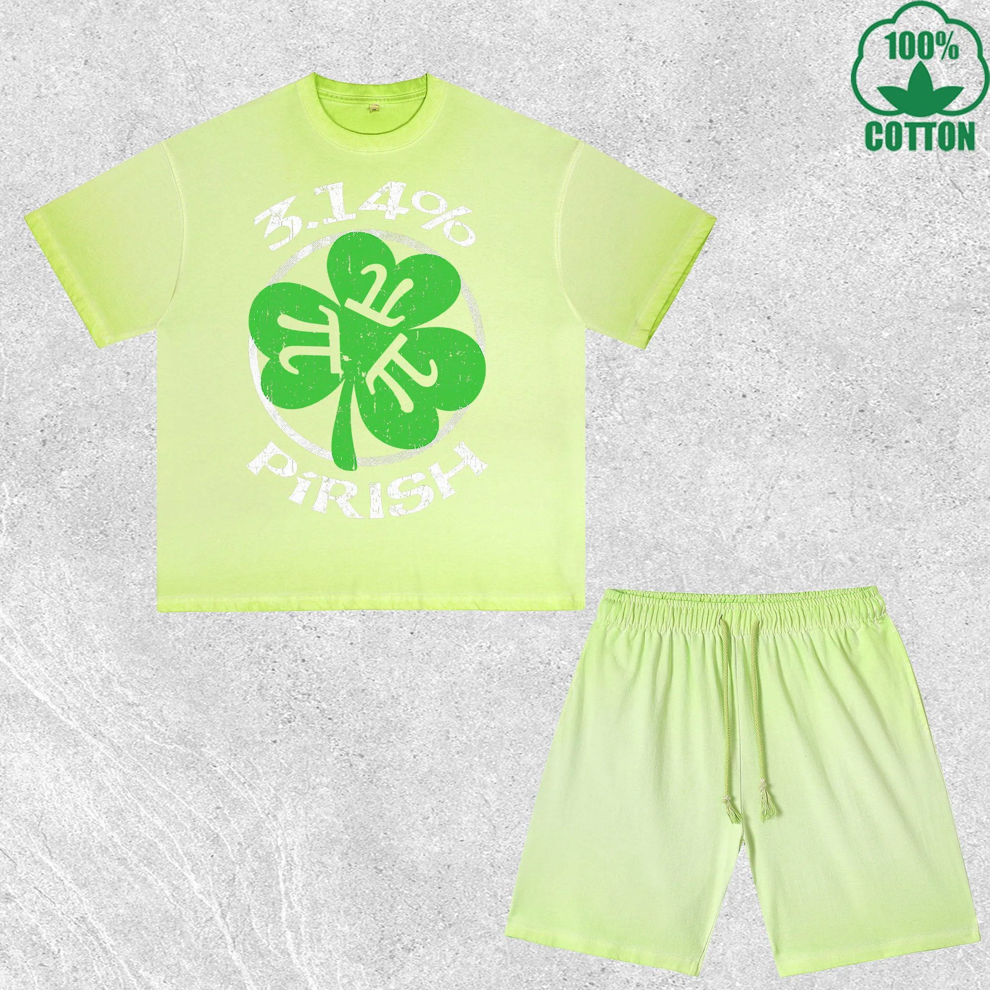

Pirish Printed Dirty Wash T-Shirt Shorts Set Multicolor Combo Loose Trendy Fashionable 100%Cotton Short Value Pack