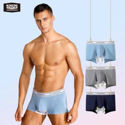 52025 degli uomini del Pugile 3-Pack Morbido Comodo Respirabile Della Biancheria Intima U-convesso Grande Sagomato Sacchetto di Cotone Modale Mutande Molli boxer