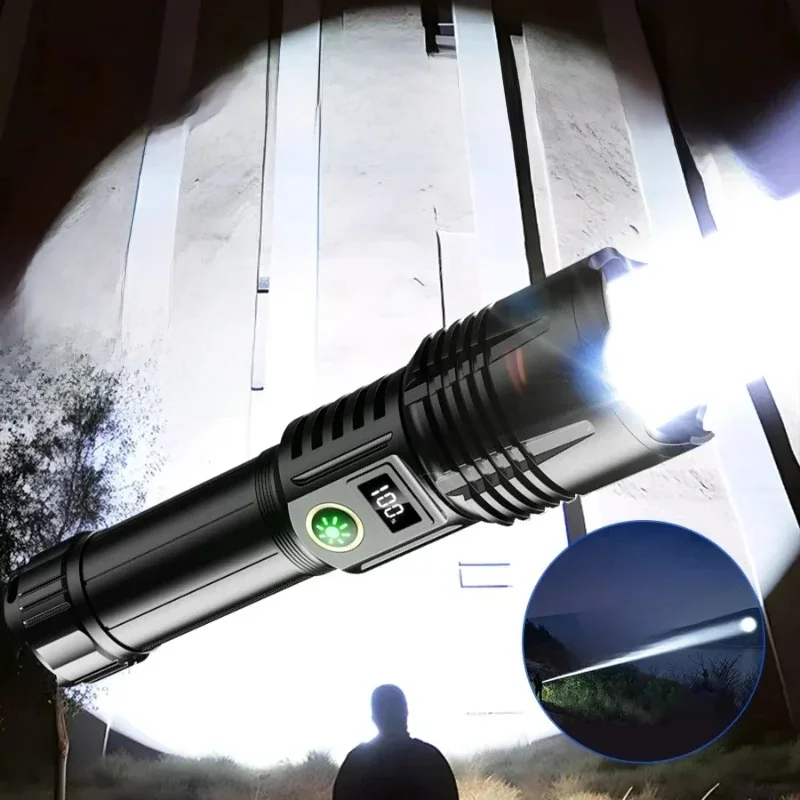 2024 500W Super Bright Zoomable Flashlight 26650 Rechargeable LED Flashlights 2500M Camping Lantern Ultra Powerful Flashlight