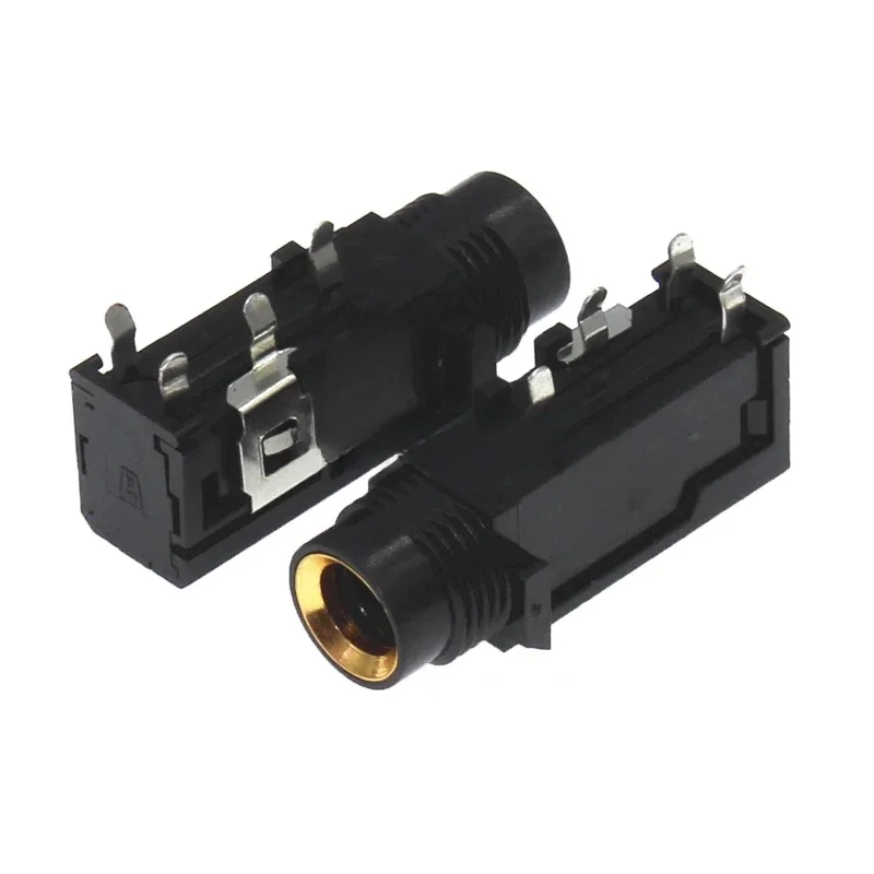 5 sztuk DIY 6.35mm / 6.5mm jack pozłacane 4P Stereo podwójny kanał mikrofon gniazdo 6.35 /6.5 Audio proste łącze typu jack — zdjęcie 2