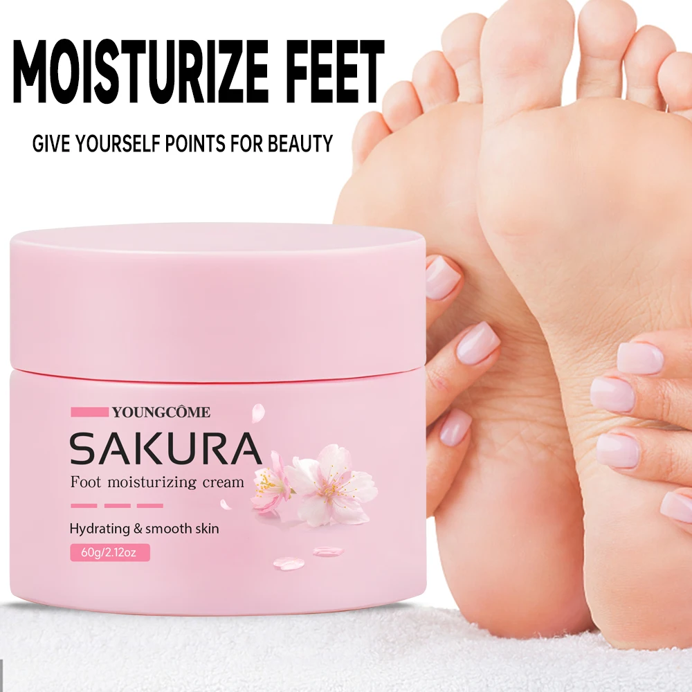 Sakura Foot Feuchtigkeitscreme – Intensive Reparatur von rissigen Fersen, Harnstoff 40 % & Sheabutter, Erneuerung über Nacht, für trockene, raue Füße