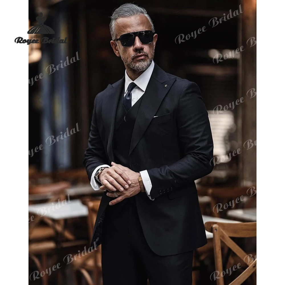 Two Piece Single Breasted Men's Suit Wedding 2026 Peak Lapel Formal Business Evening Suit Customized trajes para hombre