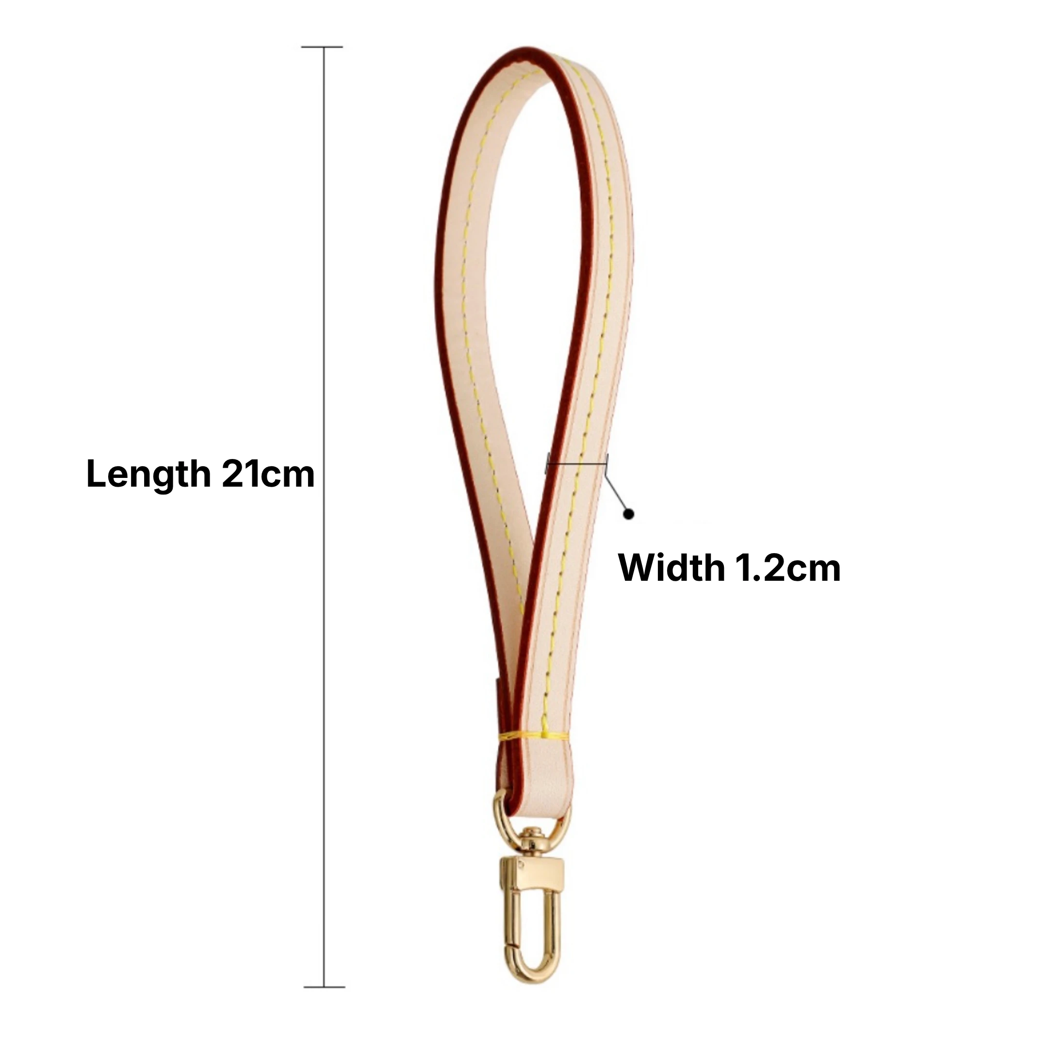 Genuine Leather Wristlet Strap Replacement for Pouches and Clutches, Top Grain Leather with Gold/Silver Hardware Vachetta Patina
