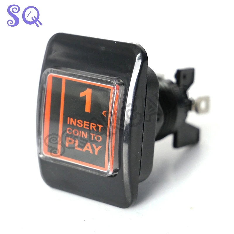 1PC Arcade Custom 1 Euro Russian Square Button Game Machine Rectangle Arcade Button With Led Lamp Illuminated