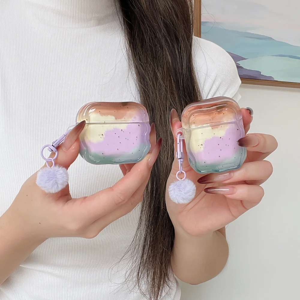 

Dusk dyed headphone protective case, suitable for AirPods 4/3/2 Pro/2/3, fashionable new shockproof headphone protective case