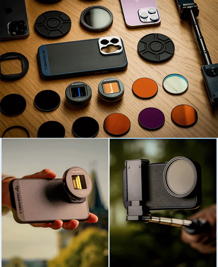 Freewell Sherpa F-Mount Handyhülle Kompatibel mit iPhone 14/15 Pro Unterstützt F-Mount Objektiv und Magnetfilter – Detail 7