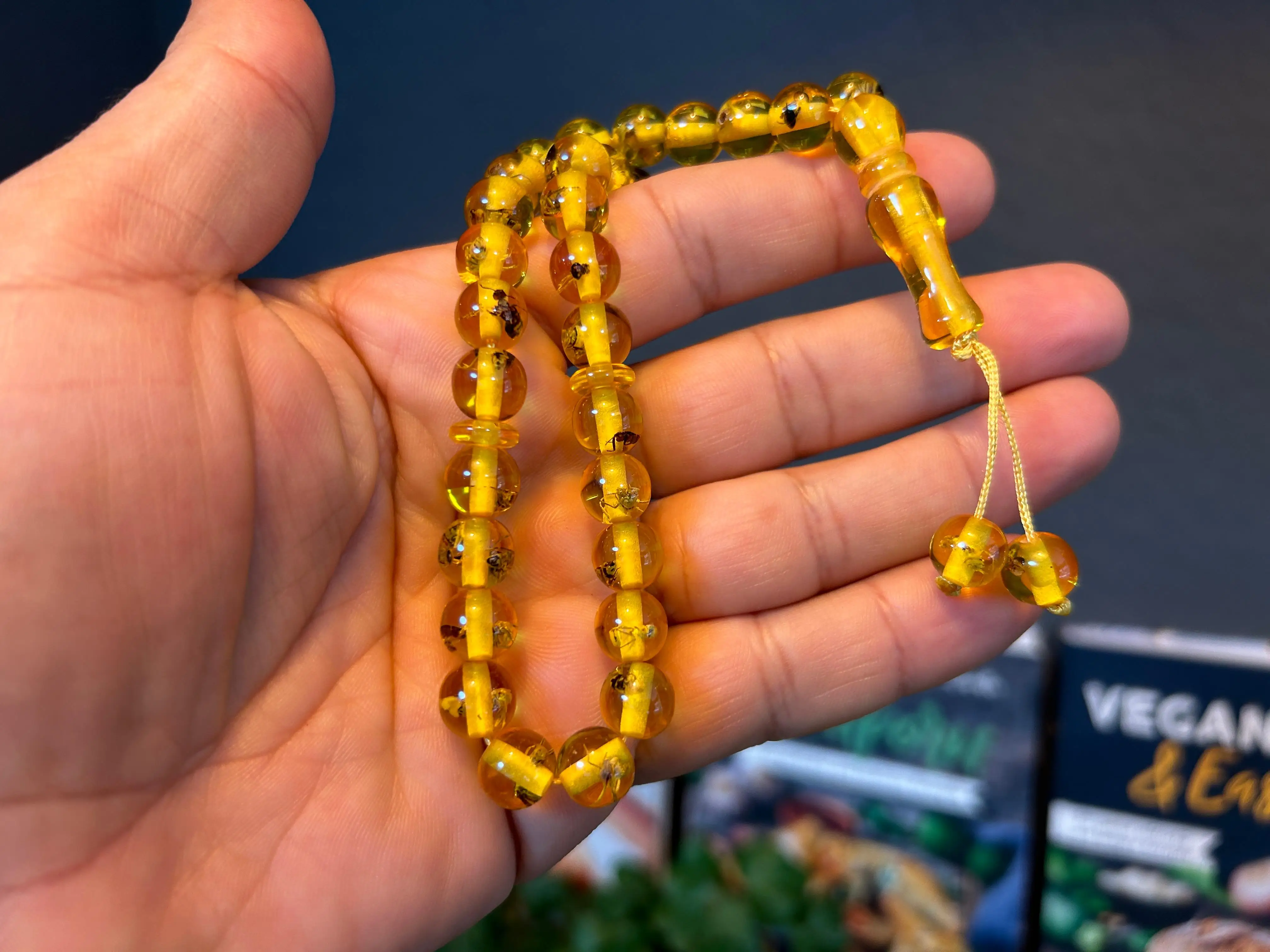 Ant Fossil  Bakelite Ottoman Rare Faturan  German Amber Sandalous Misbaha Prayerbeads Rosary Tasbih Tesbih İslam Subha T61