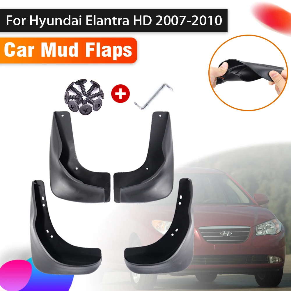 4pcs Car Mudguards For Hyundai Elantra Accessories HD Avante 2007~2010 2009 Auto Splash Guard Front Rear Fender Car Accessories