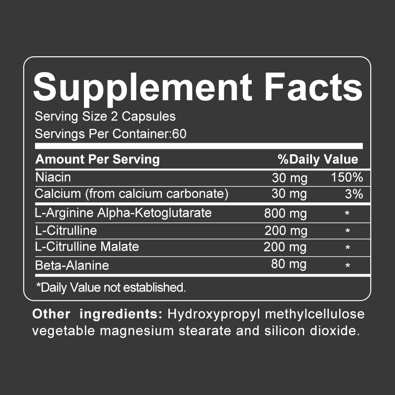 L-أرجينين + ملحق أكسيد النيتريك-L-Citrulline ، يساعد على تعزيز بناء العضلات والأداء ، زيادة الطاقة