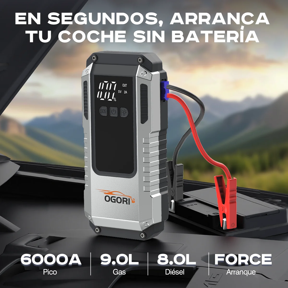 Avviatore di Emergenza per Auto con Power Bank, Pompa d'Aria Portatile 150PSI, Dispositivo di Avviamento e Altri Accessori per Auto