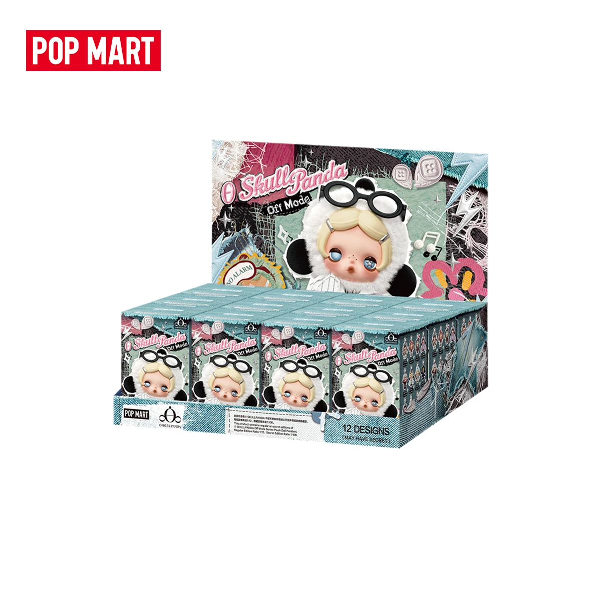 【EU】POP MART θ SKULLPANDA Off Mode Series Plüschpuppen-Anhänger 1 Stück/12 Stück SP POPMART Mystery Box Süßes Geschenk