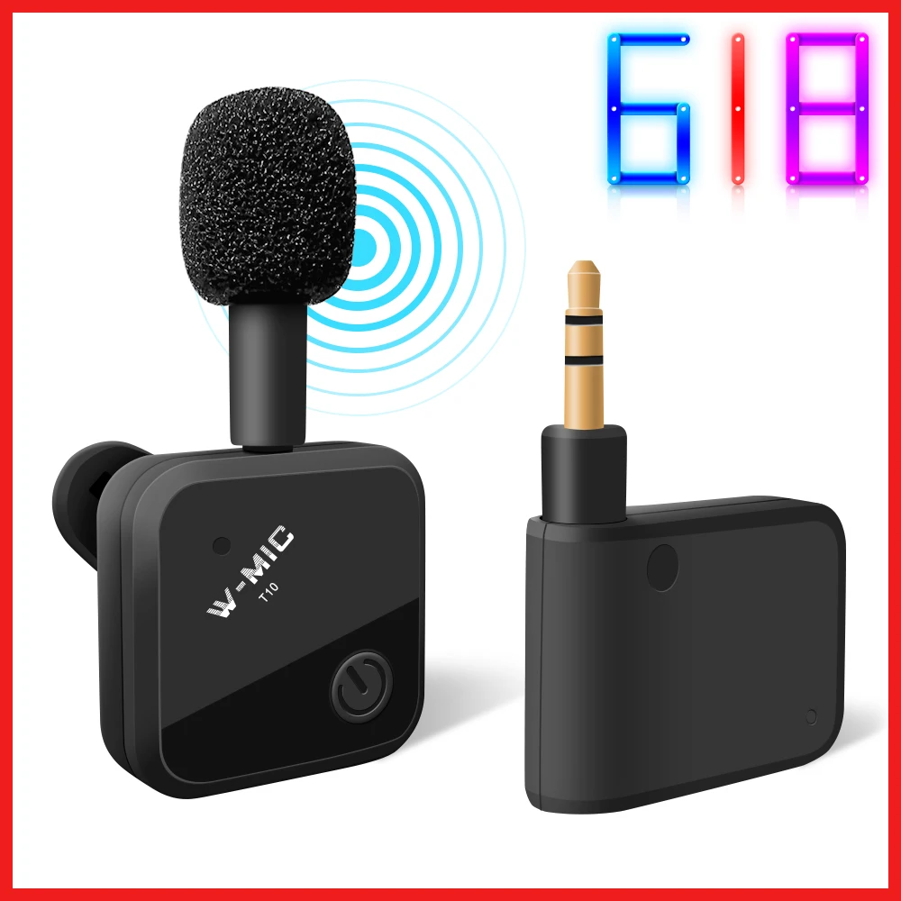 Wireless Microphone For Camera lapel microphone for youtube recording Wireless microphone tie suit for Live Stream Vlog YouTube