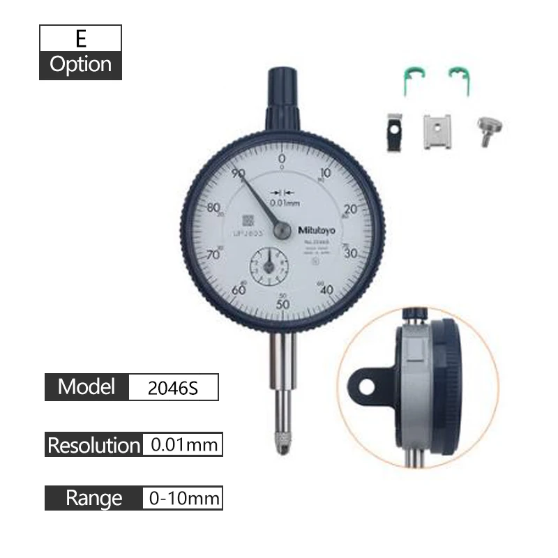 

Original Mitutoyo Dial Indicator Gauge 2046S 0.01/0.001mm Micrometre Measuring Tools