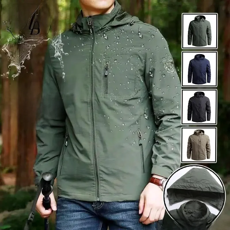 Printemps hommes en plein air veste imperméable grande taille coupe-vent manteau de pluie respirant pêche Camping vestes tactiques vêtements masculins