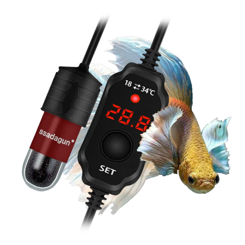 Mini Aquarium Heating Rod, Fish Control Heater, Underwater Temperature Controller, USB charging, Temperature Adjustable, 18-34 °C