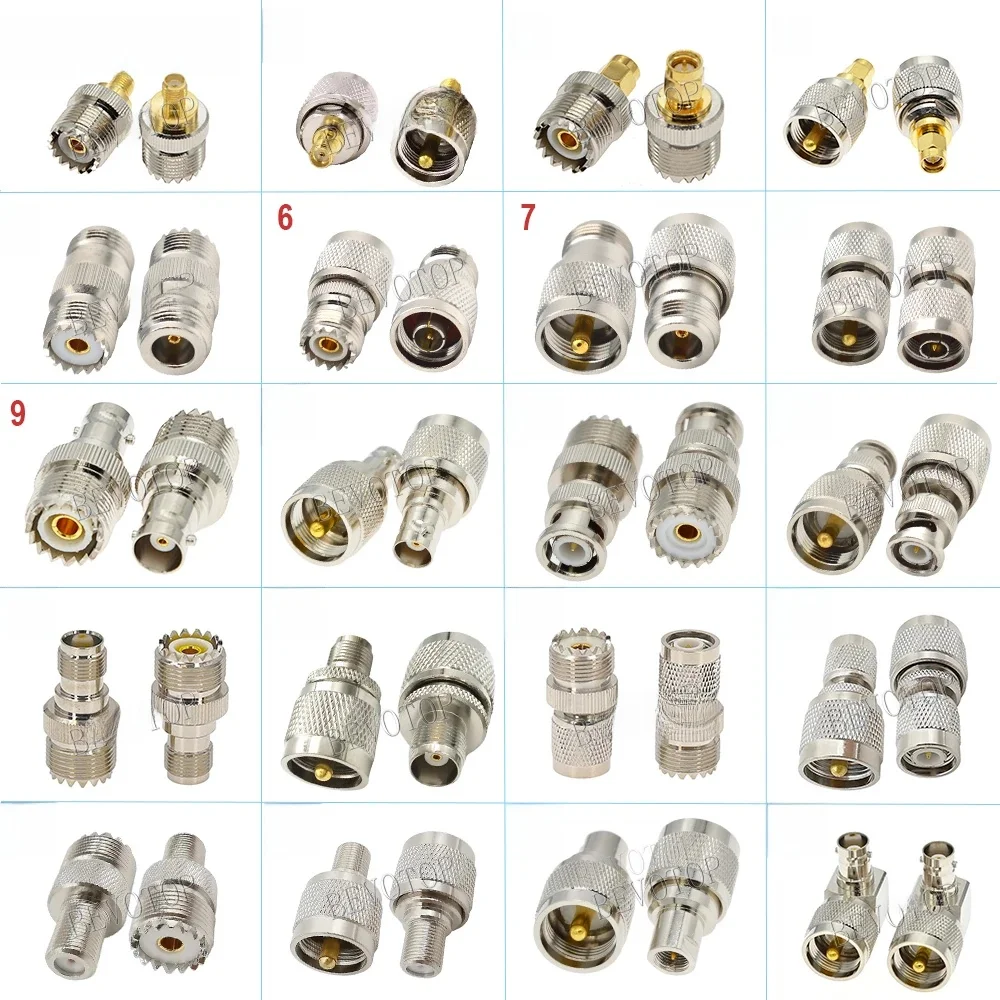 1 pièces connecteur UHF UHF mâle/femelle vers SMA/ BNC/ L16 N/ TNC/ F/FME prise vers Jack 90 adaptateur coaxial