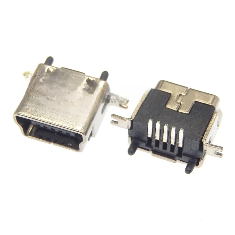 5PCS Mini USB typu B 5-pinowy DIP Pionowa noga żeńska PCB 180 stopni Złącze wtykowe V3 Micro USB Krótki akapit — zdjęcie 2