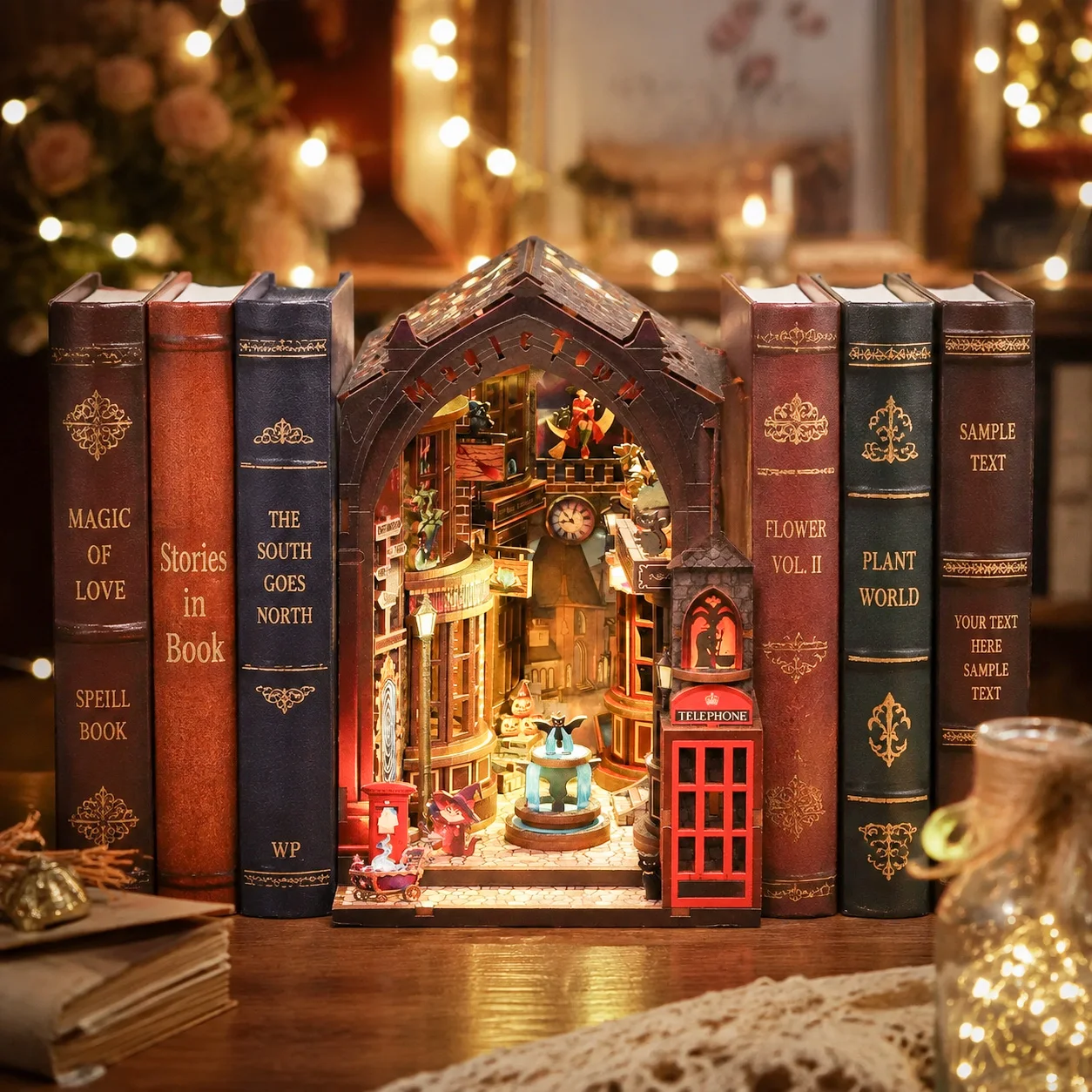 miniature-book-nook-kit-magic-alley-wooden-dollhouse-diorama-model-building-bookshelf-bookend-home-decor-craft