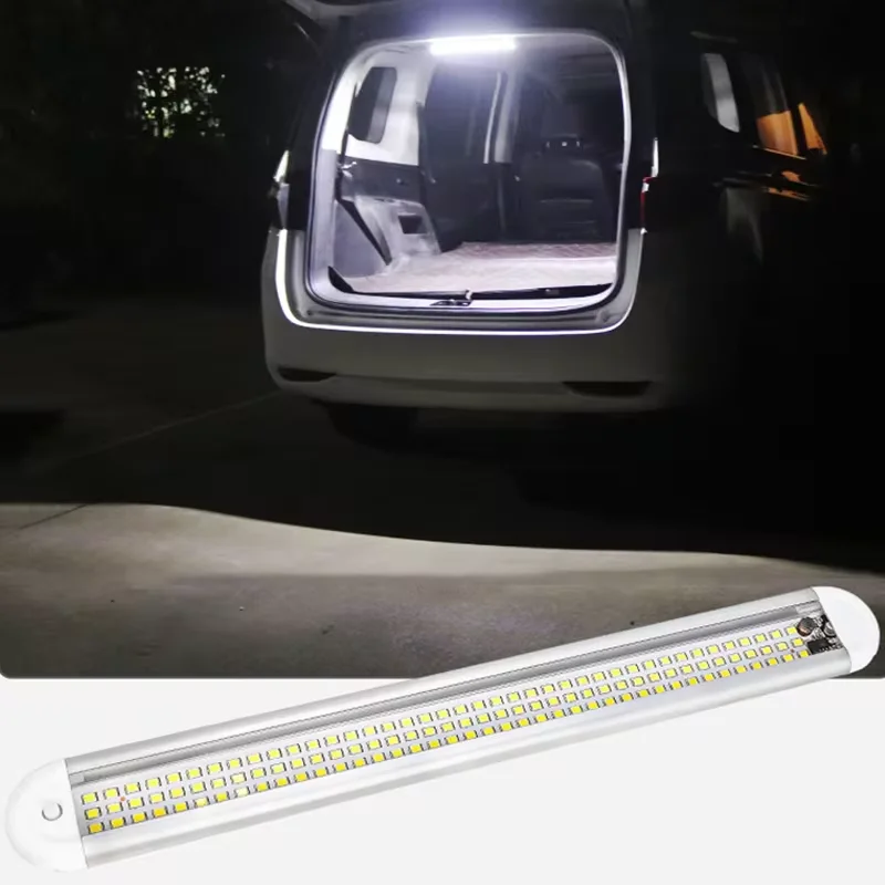 1PC/2PCS 12V 24V Vehicle Compartment Light 120LEDs Cab Reading Light Aluminum Shell Interior Light for Van Lorry Truck RV Camper