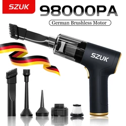 SZUK 98000PA Car Vacuum Cleaner Wireless Mini Powerful Cleaning Machine Handheld for Car Portable  Blow Computer Home Appliance