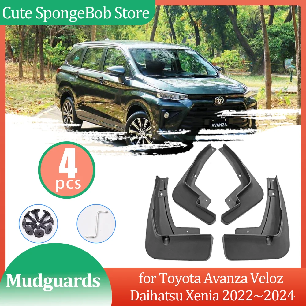 Mudguards for Toyota Avanza W100 W150 Veloz Daihatsu Xenia 2022~2024 Mud flaps Fender Flare Flap Splash Guard Cover Accessories