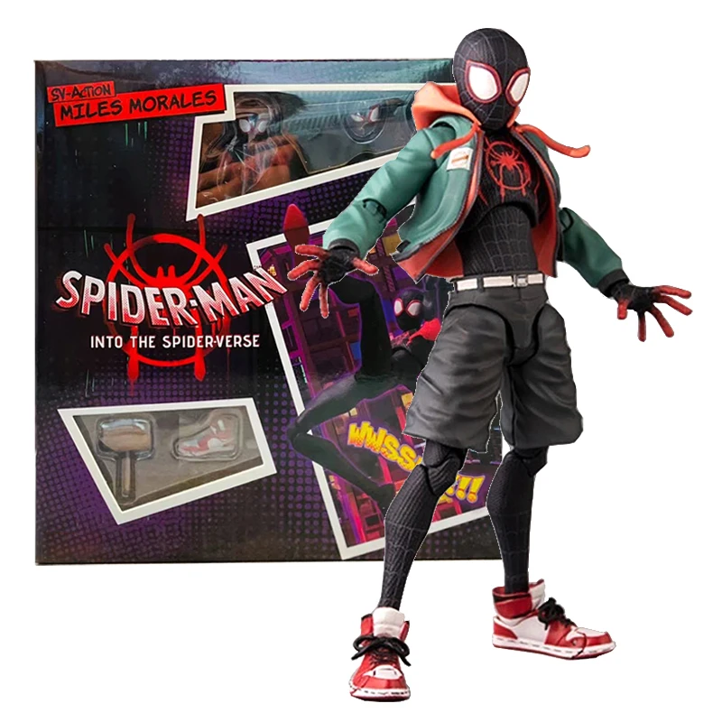 Sv Action Spiderman Miles Morales Action Figure Collection Sentinel Marvel Spider-Man Into the Spider Verse Figures Model Toys