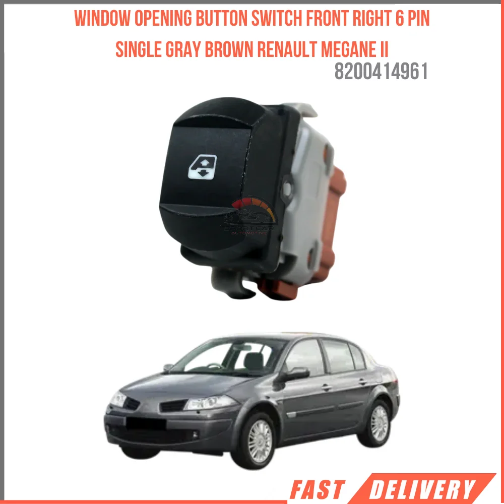 

FOR WINDOW OPENING BUTTON SWITCH FRONT RIGHT 6 PIN SINGLE GRAY BROWN RENAULT MEGANE II 8200414961