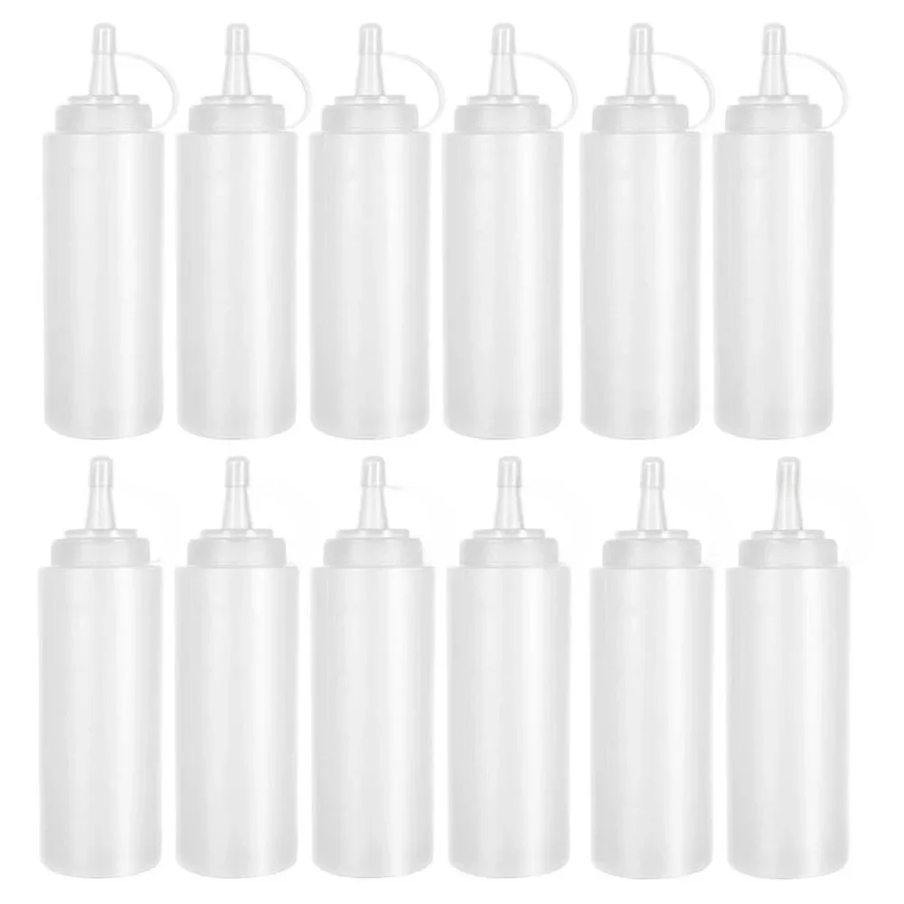 Bouteilles en plastique compressibles de 8 oz pour Ketchup, Condiments, Sauce BBQ, Vinaigrettes, Barbecue, Grillades, Artisanat, Sirop