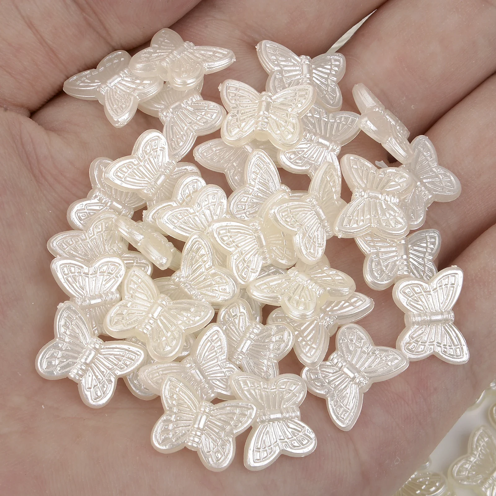 50/200 pièces perles papillon ABS perles d'espacement en acrylique pour la fabrication de bijoux bracelet à bricoler soi-même accessoires fournitures 15x11mm