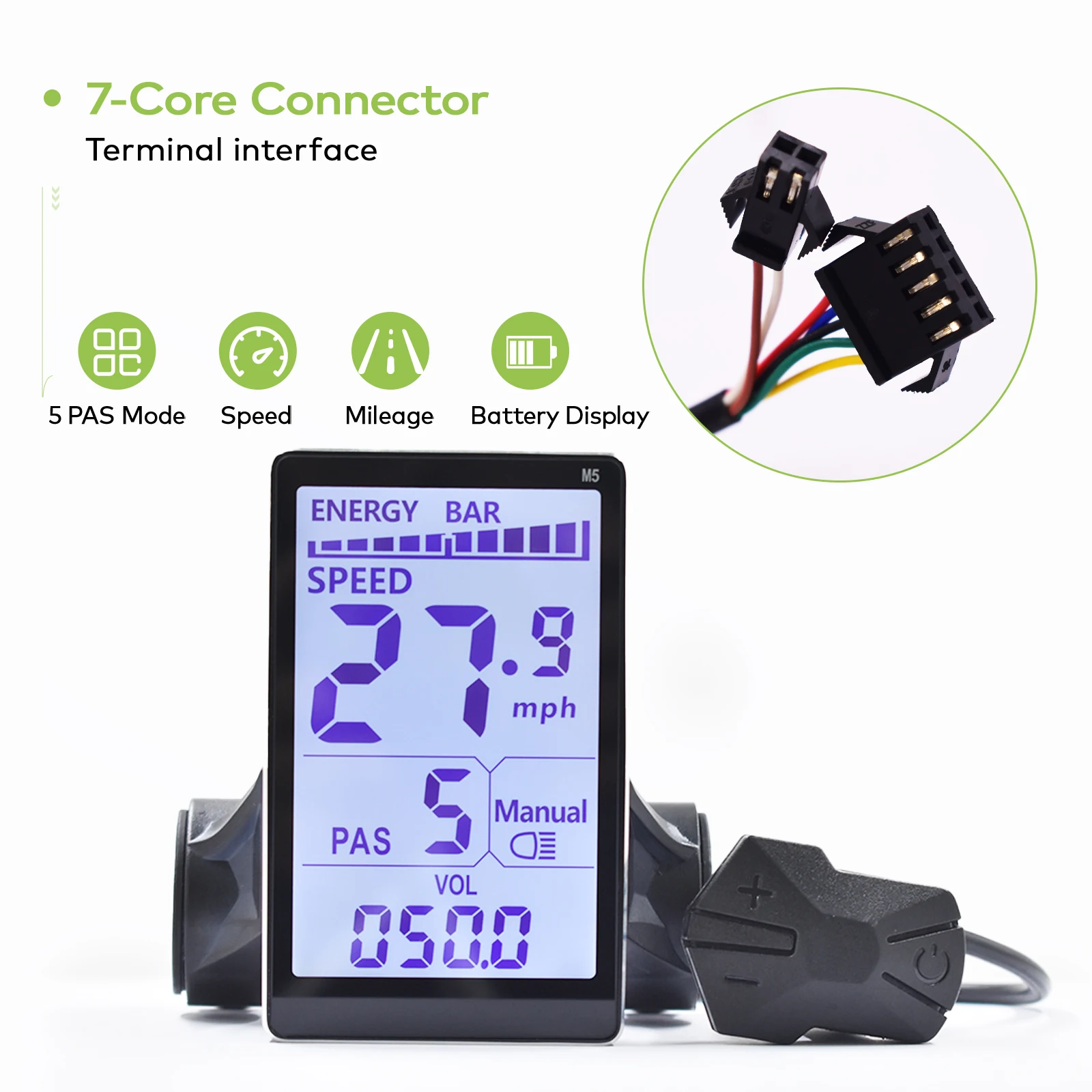 Haytrix】 Elektrische fietscomputer Digitale veelkleurige snelheidsmeter Stopwatch Elektronische fietskilometerteller Ebike-accessoires