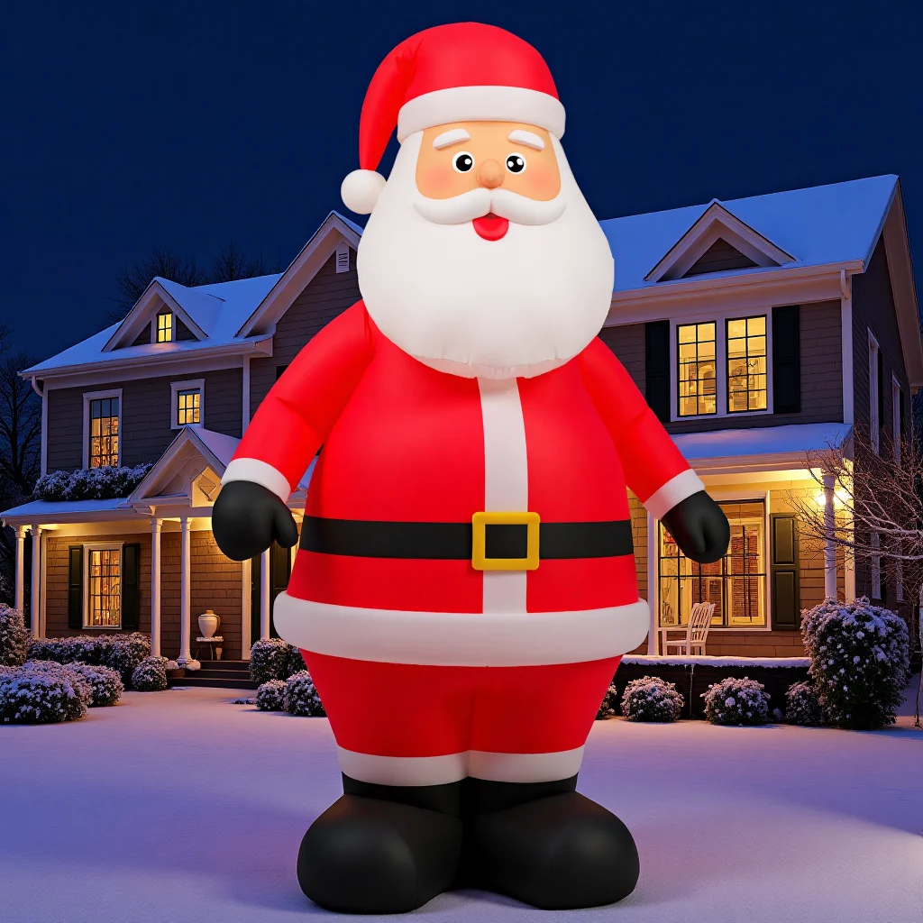 

Inflatable Christmas Waving Santa Claus LED Light Outdoor Yard Party Decor Christmas Inflatables