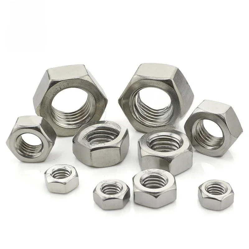 10-50 sztuk 304 stal nierdzewna Hex nakrętki nakrętki sześciokątne M1 M1.2 M1.4 M1.6 M2 M2.5 M3 M4 M5 M6 M8 DIN934 — zdjęcie 2
