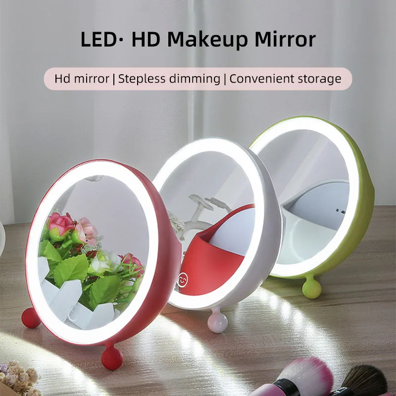 

LED makeup mirror, fill light mirror, lighted desktop home stand-up HD student dormitory dressing table beauty mirror