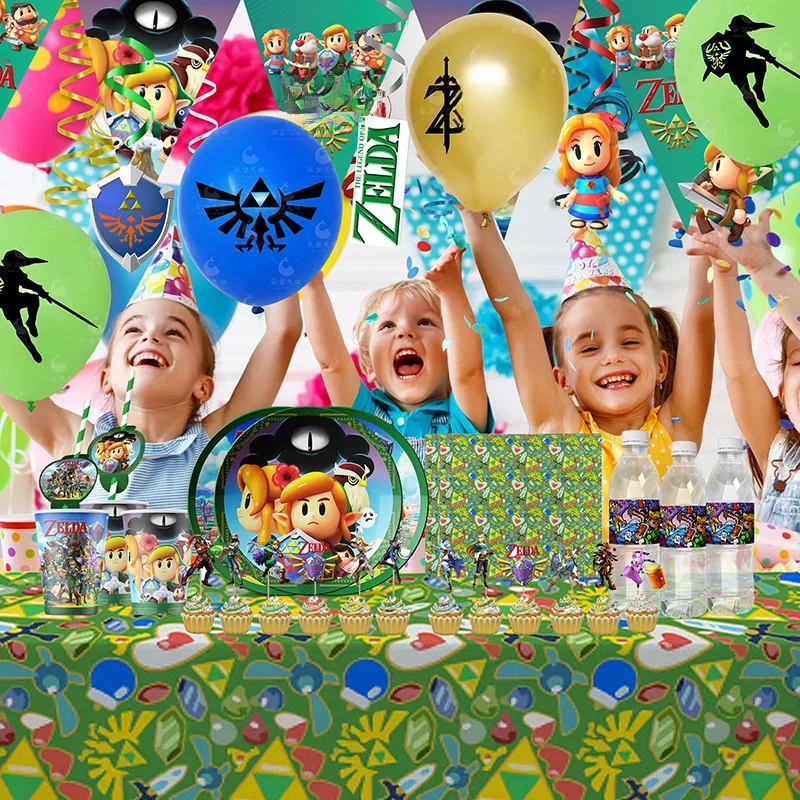Game ZELDA Party Decoration Disposable Tableware Birthday Party Decorations Kids Boy Theme Supplies for Baby Shower Gift Toys