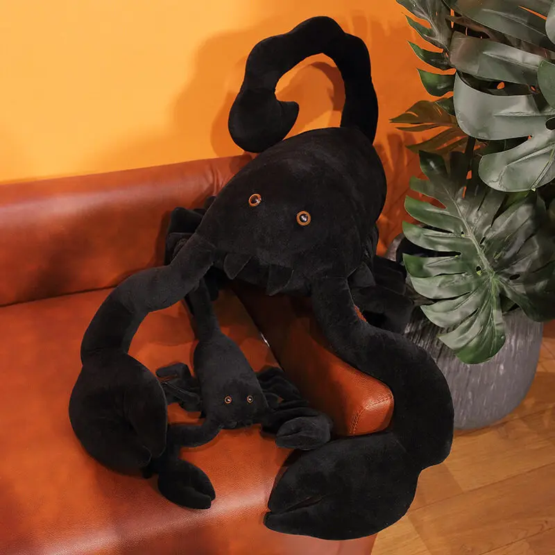 Simulation Black Scorpion Stuffed Animal, Soft Creeping Toys, Unique Plushie Model Dolls Collection For Vintage Halloween