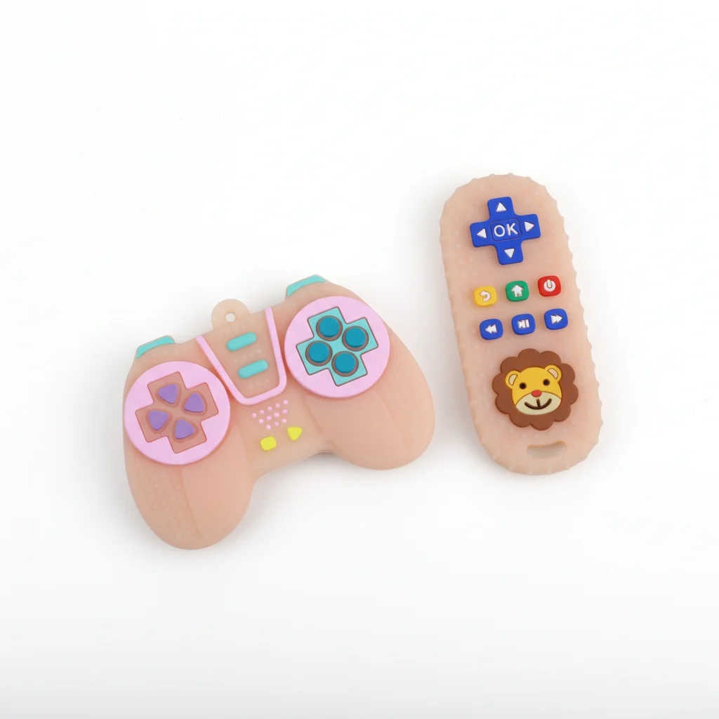 Baby Teether 2Pcs, Silicone Toy Controller and TV Remote for Babies Molar