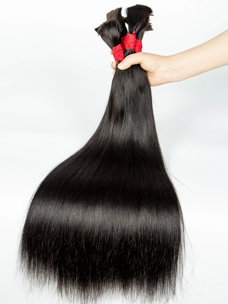 24 26 28 inci rambut manusia jumlah besar lurus alami untuk kepang tanpa kain 100% rambut Virgin ekstensi keriting untuk wanita kepang Boho