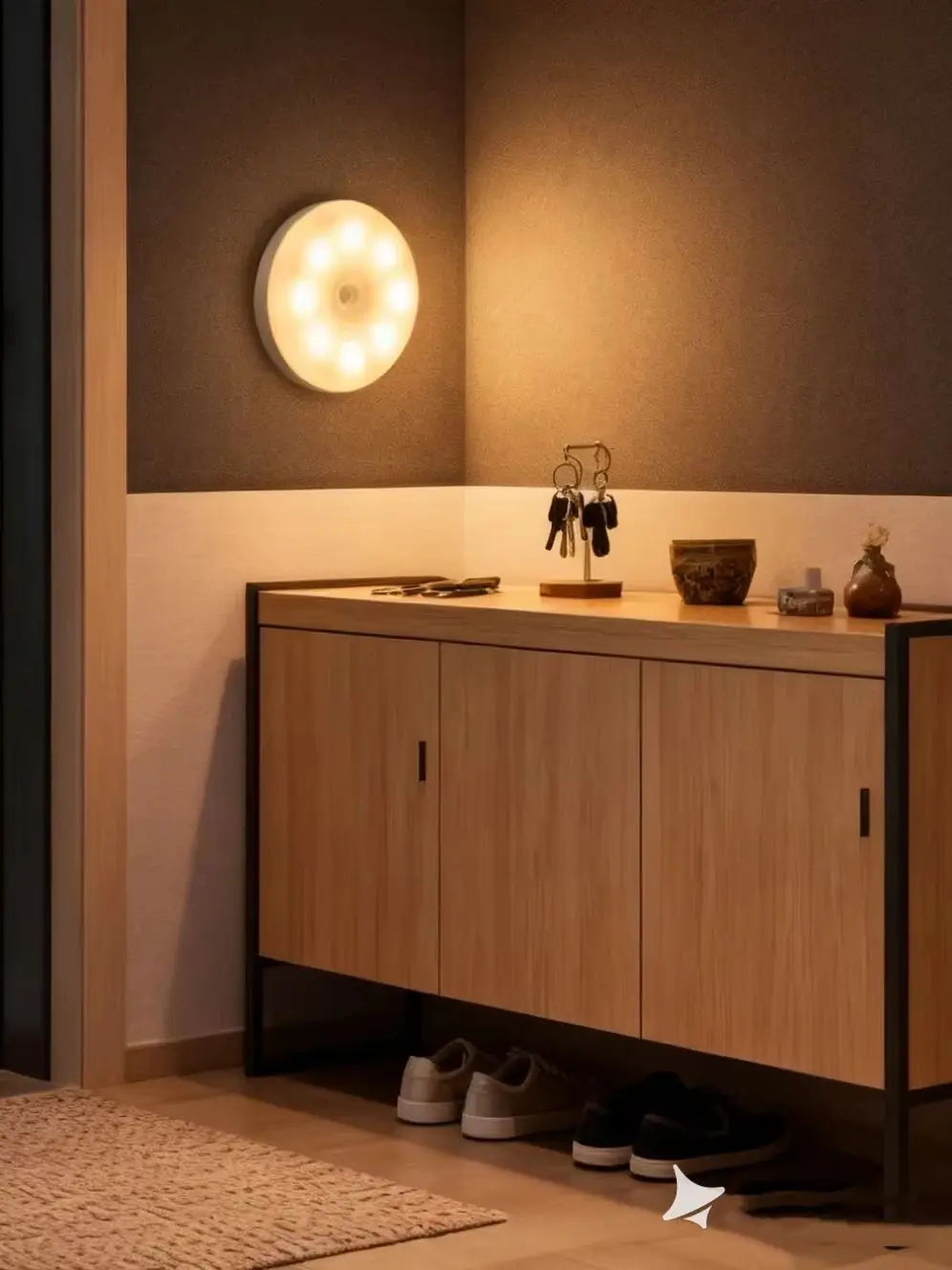 Lampka z czujnikiem ruchu, ładowana przez USB, lampka nocna LED do kuchni, sypialni, na schody, do przedpokoju, szafki, garderoby, lampka nocna — 2